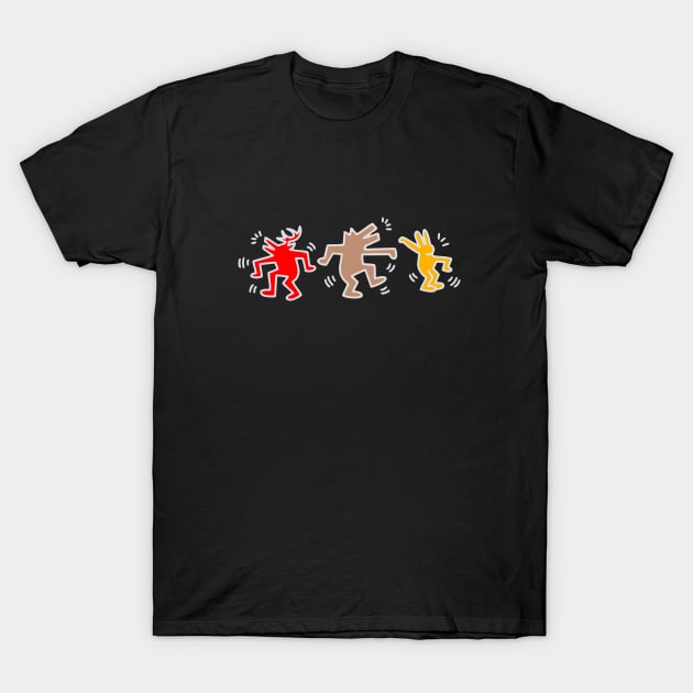 Dancing Animal Pop Art T-Shirt by by fend